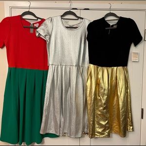 LuLaRoe Amelia Holiday Three Pack size L
